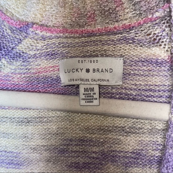 LUCKY BRAND Space Dye Open Front Cardigan Sweater with Hand Pockets M NWT - Picture 10 of 13